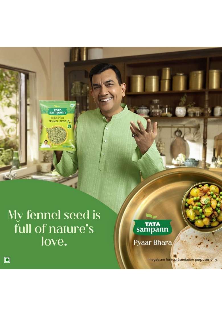 Tata Sampann Fennel Seed (Saunf), Whole Spices, Natural Oils*, Rich Aroma, 200G - Indya