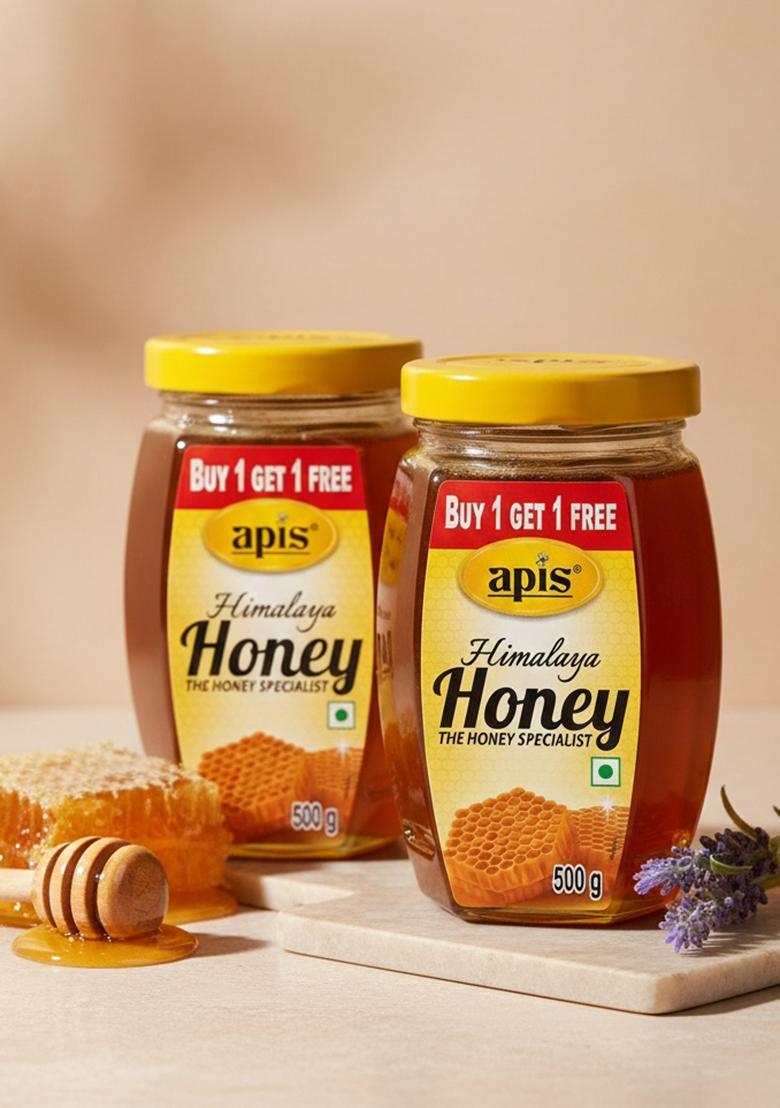 Apis Himalaya Honey, 500G (Buy 1 Get Free)| 100% Pure| No Added Sugar Or Adulteration