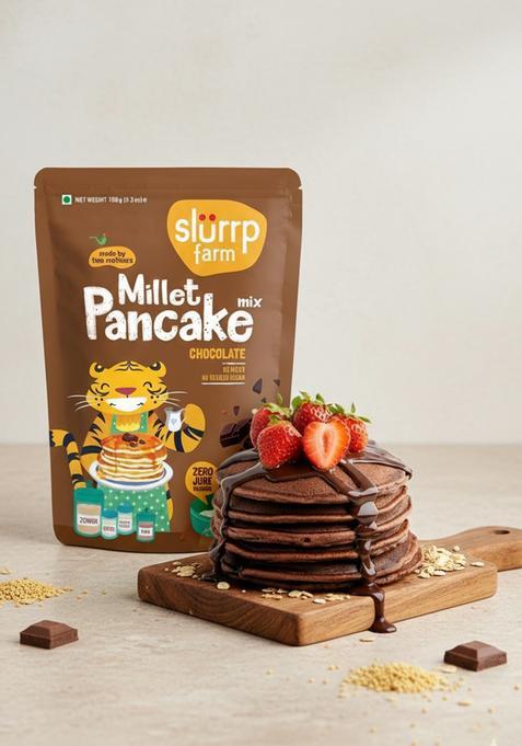 Slurrp Farm Instant No Maida Millet Pancake Mix | Chocolate, 150 G