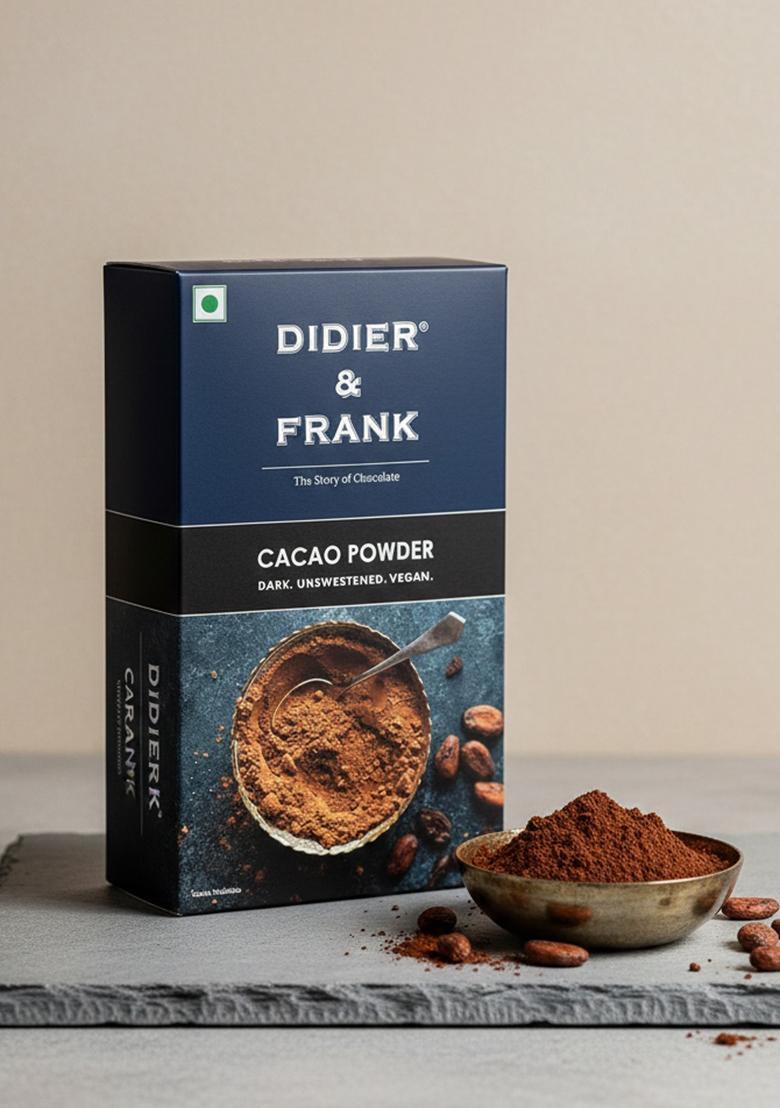 Didier & Frank Pure Cacao Powder 80G- Unsweetened Dark Cocoa For Baking, Keto Desserts, Healthy Smoothies, Brownies, Hot Chocolate Cakes