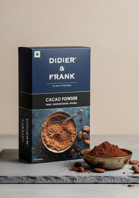 Didier & Frank Pure Cacao Powder 80G- Unsweetened Dark Cocoa For Baking, Keto Desserts, Healthy Smoothies, Brownies, Hot Chocolate Cakes