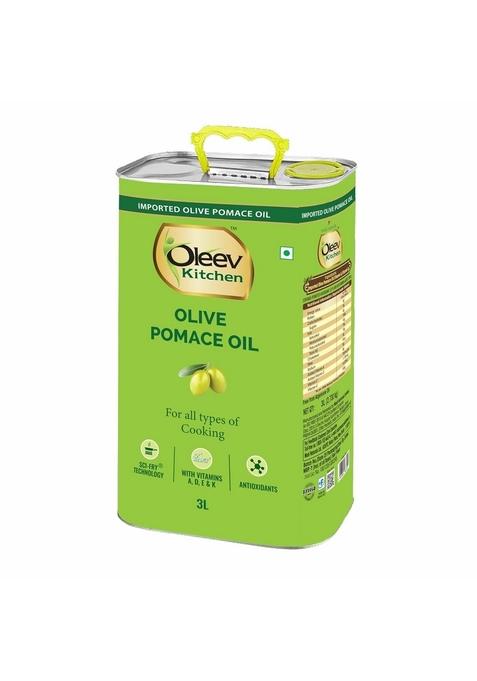 Oleev Kitchen Olive Pomace Oil ||Rich In Mufa & Vitamins A, D, E,K || 100% Frying, Sauteing, Grilling More Everyday Indian Cooking - 3 L Tin..