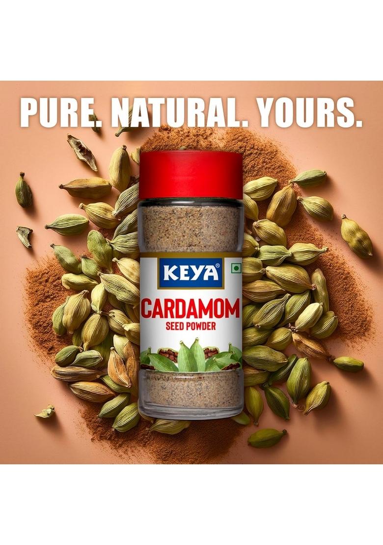 Keya Cardamom Seed Powder 50Gm | Only Seeds No Husk Elaichi Exotic Spices Aromatic, Finely Ground, Non-Gmo Ideal For Exquisite Flavoring 50G