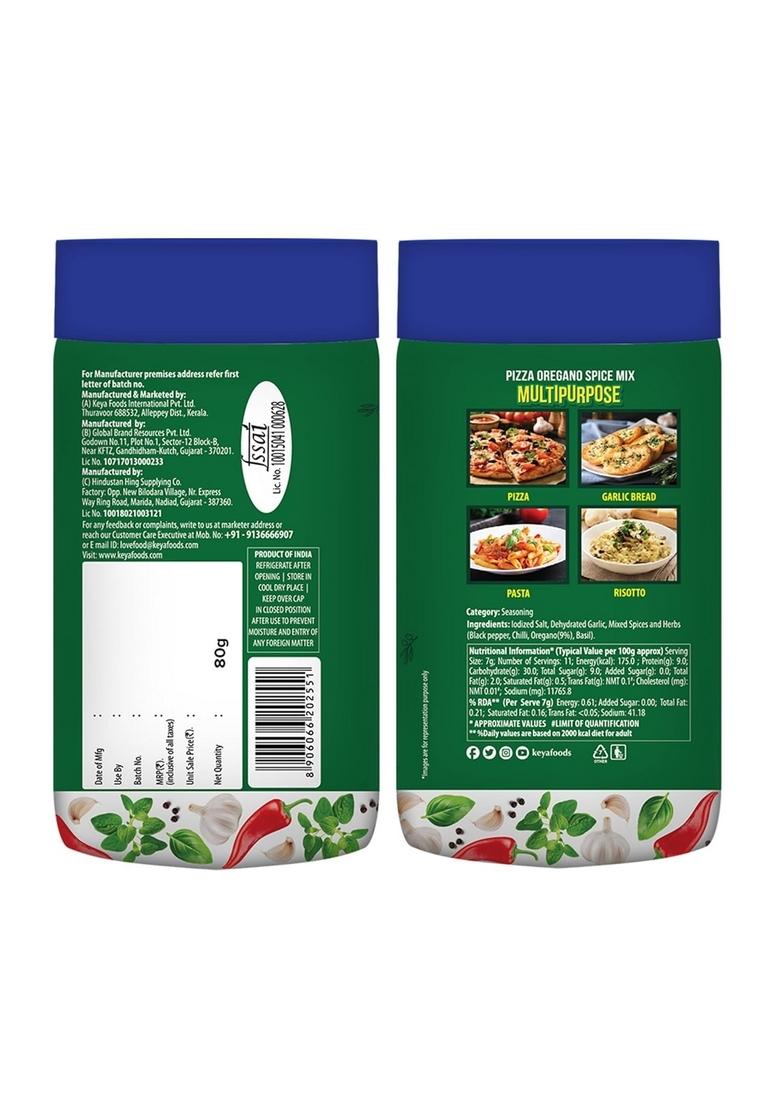 Keya Seasoning Combo | Pizza Oregano 75Gm Chilli 60Gm Seasonings For Pasta Premium All Natural & Healthy Italian Spice Blend Sprinkler No Artificial Flavours And Colours| Pack Of 2