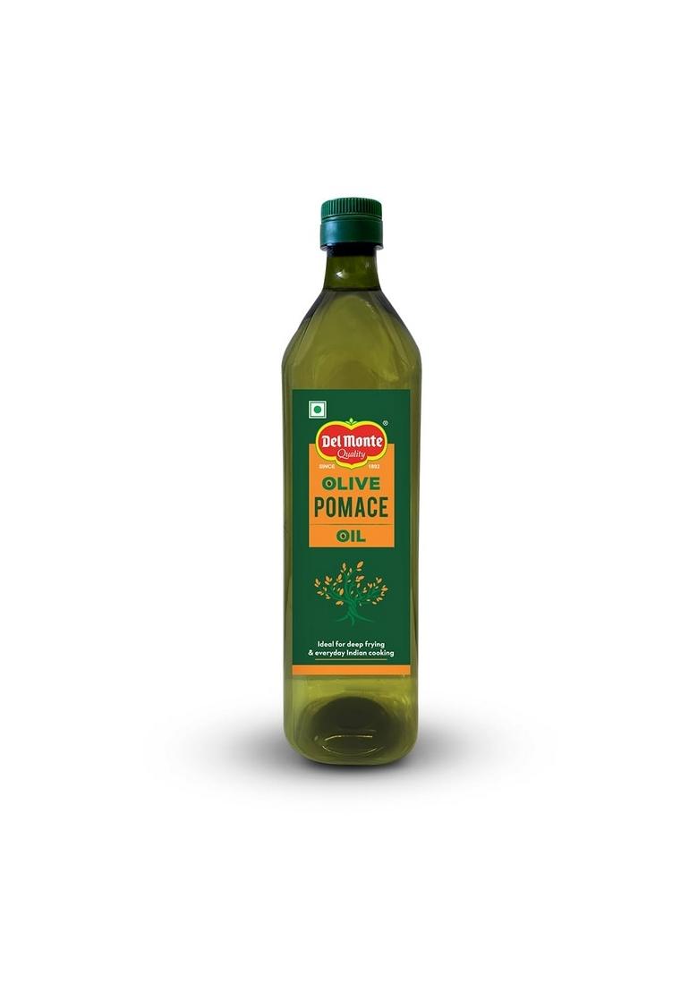 Del Monte Pomace Olive Oil (Imported) | All Purpose Cooking For Everyday Indian Ideal Deep Frying, Roasting, Baking High Mufa & Low In Saturated Fat 1L Pet Bottle