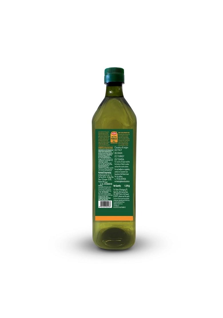 Del Monte Pomace Olive Oil (Imported) | All Purpose Cooking For Everyday Indian Ideal Deep Frying, Roasting, Baking High Mufa & Low In Saturated Fat 1L Pet Bottle