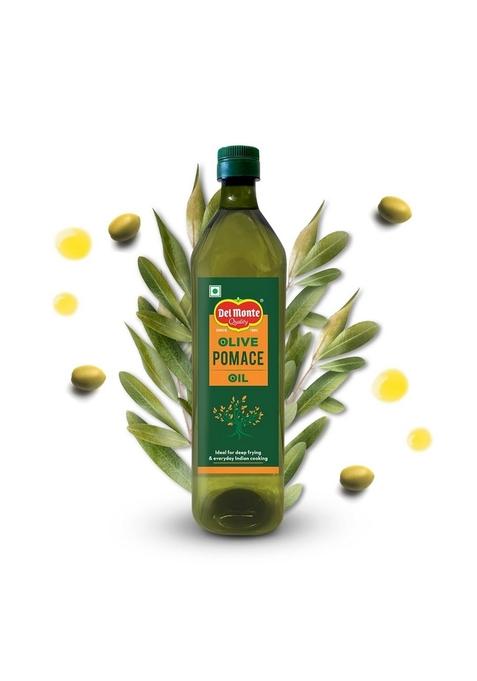 Del Monte Pomace Olive Oil (Imported) | All Purpose Cooking For Everyday Indian Ideal Deep Frying, Roasting, Baking High Mufa & Low In Saturated Fat 1L Pet Bottle