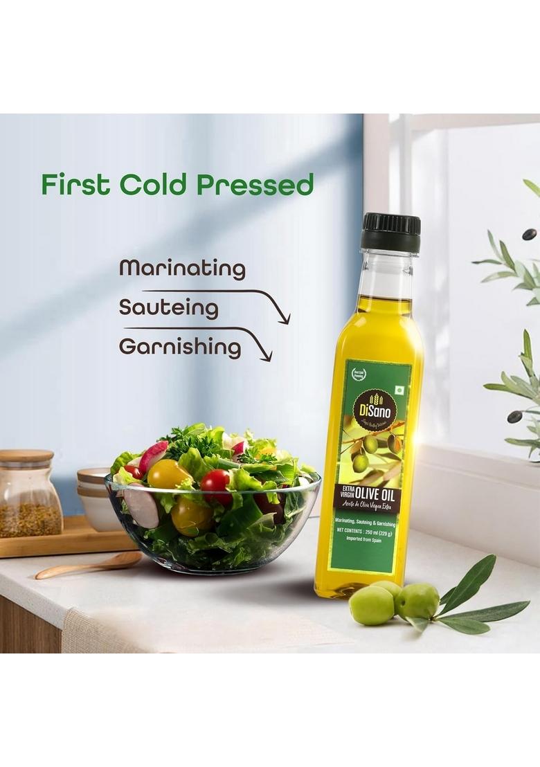 Disano Extra Virgin Olive Oil 250Ml, Cold Pressed, First Extraction, Ideal For Sauteing, Grilling & Dressing