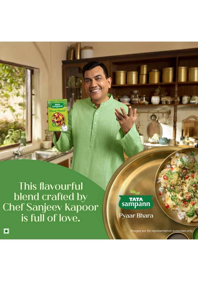 Tata Sampann Chaat Masala With Natural Oils, 100G, Chat Powder, Crafted By Chef Sanjeev Kapoor, Chef’S Exclusive Tip, Rich Aroma & Flavour