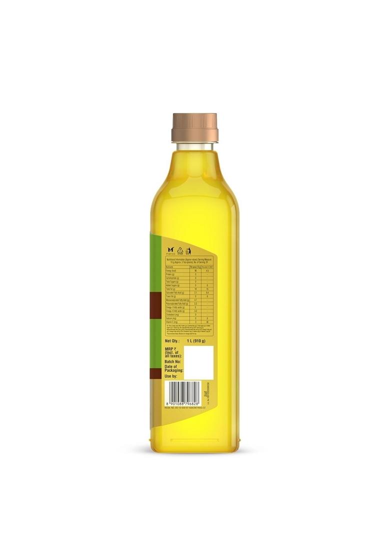 Saffola Cold Pressed Groundnut Oil | 100% Helps Lower Cholesterol, Goodness Of Omega 6 & Authentic Seed Flavour 1L Pet Bottle