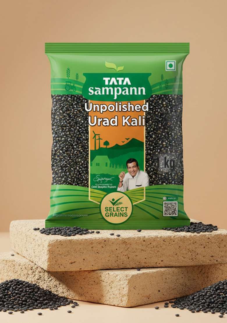Tata Sampann Unpolished Urad Kali, 1Kg - Indya