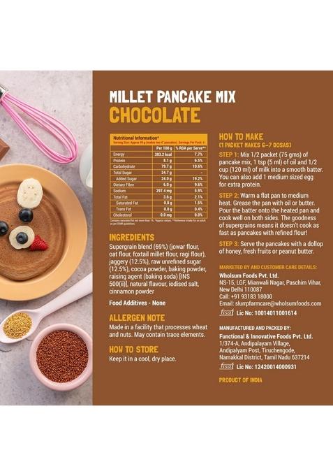 Slurrp Farm Healthy Pancake Lovers Combo | Blueberry, Classic, Chocolate & Banana No Maida, Wheat Preservative Made With Millets 100% Vegetarian Breakfast For Kids Adults,150G*4