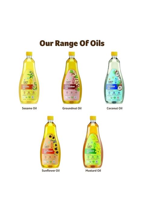 Organic Tattva Mustard Oil 1 Litre For Skin And Hair Care, Cold-Pressed, Body Massage, Therapeutic-Grade, Natural From Seeds, Unrefined