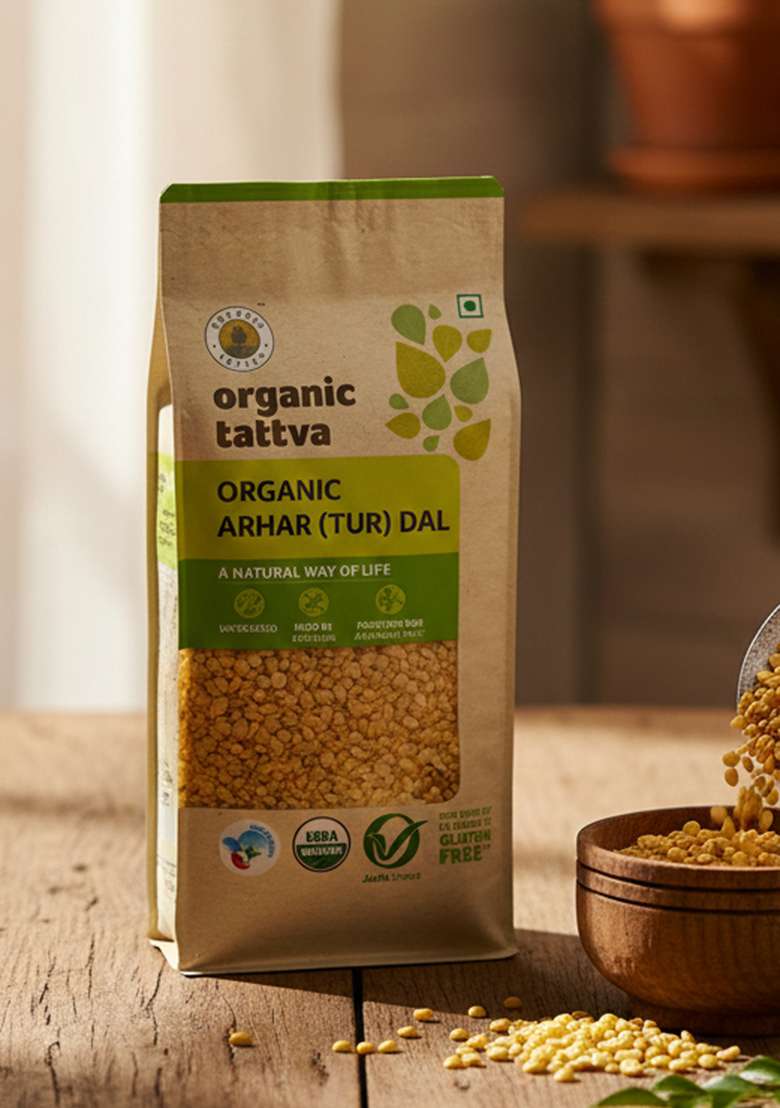 Organic Tattva Toor Dal, 1Kg Arhar Dal - Indya