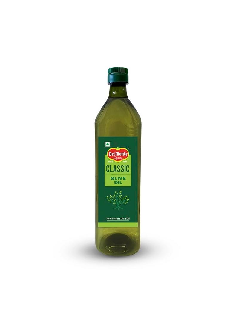 Del Monte Classic Olive Oil (Imported) | Pure Multipurpose Cooking Ideal For Pasta, Pizza, Curries, Gravies, Shallow Frying, Grilling & Roasting Good Skin, Hair Baby Care Massage High Mufa Rich In Antioxidants 1L Pet.