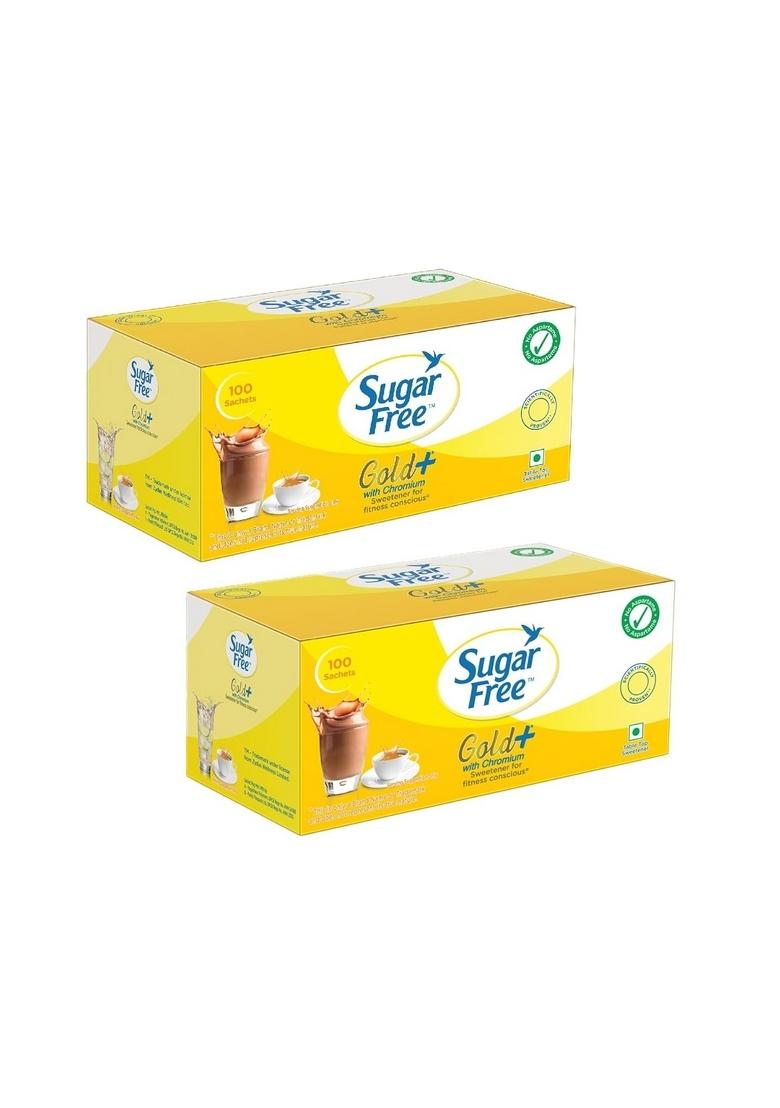 Sugar Free Gold, 100 Sachets (Pack Of 2) | India S No.1 Sweetner| Sweet Like With Low Calories| Scientifically Proven & Tested..