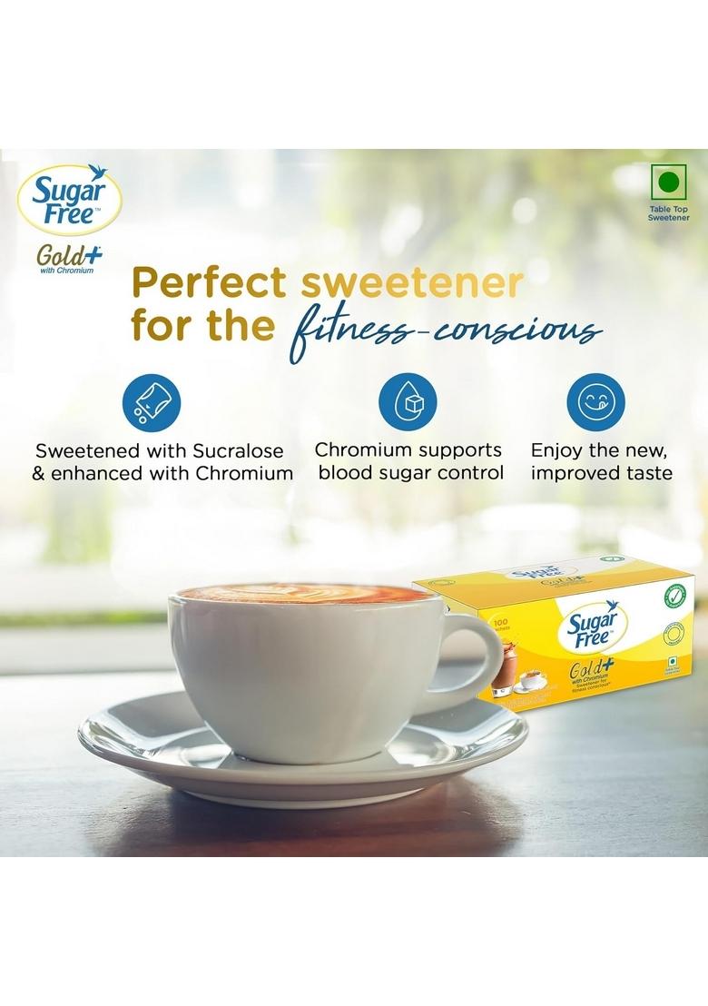 Sugar Free Gold, 100 Sachets (Pack Of 2) | India S No.1 Sweetner| Sweet Like With Low Calories| Scientifically Proven & Tested..