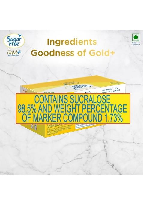 Sugar Free Gold, 100 Sachets (Pack Of 2) | India S No.1 Sweetner| Sweet Like With Low Calories| Scientifically Proven & Tested..