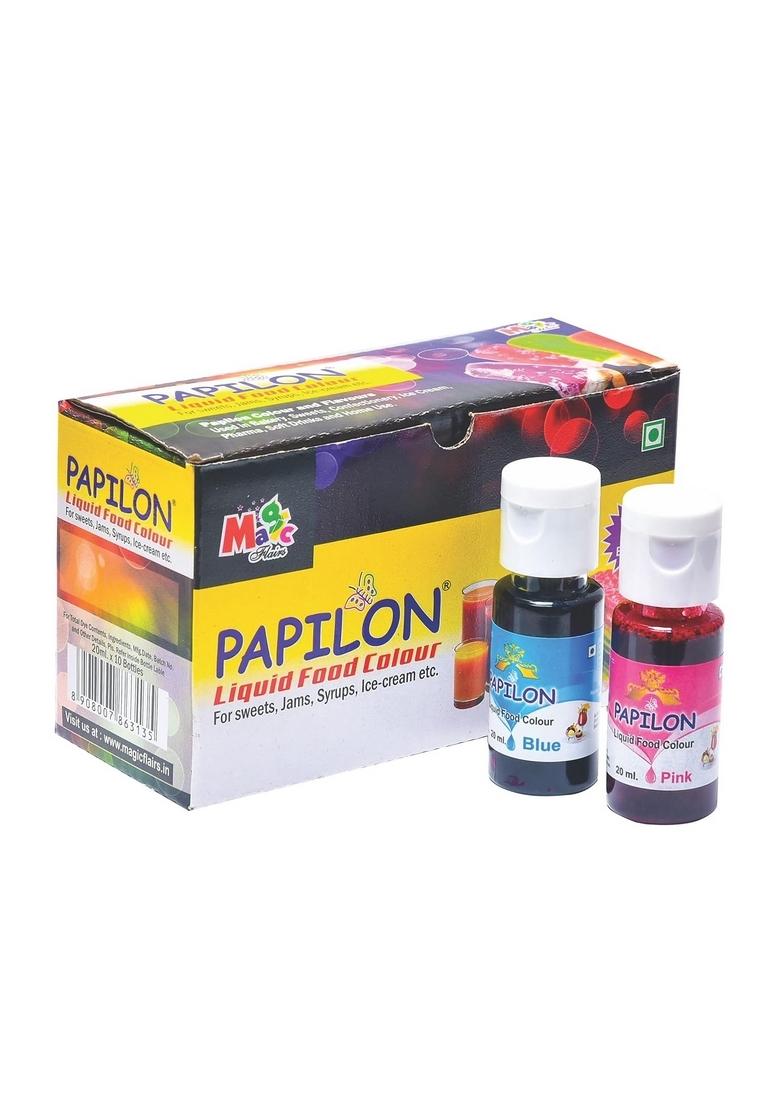 Papilon Shades Of Liquid Food Color (20 Ml X 10 Bottle) For Cake, Icecream, Sweets & More