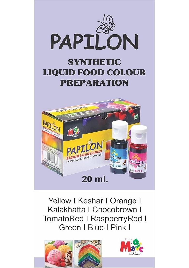Papilon Shades Of Liquid Food Color (20 Ml X 10 Bottle) For Cake, Icecream, Sweets & More