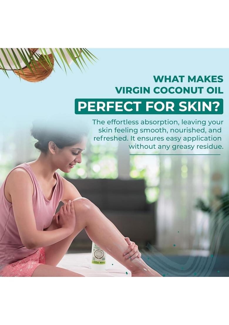 Klf Nirmal Cold Pressed Virgin Coconut Oil, 250 Ml, Great For Skin Care & Hair | Natural Edible