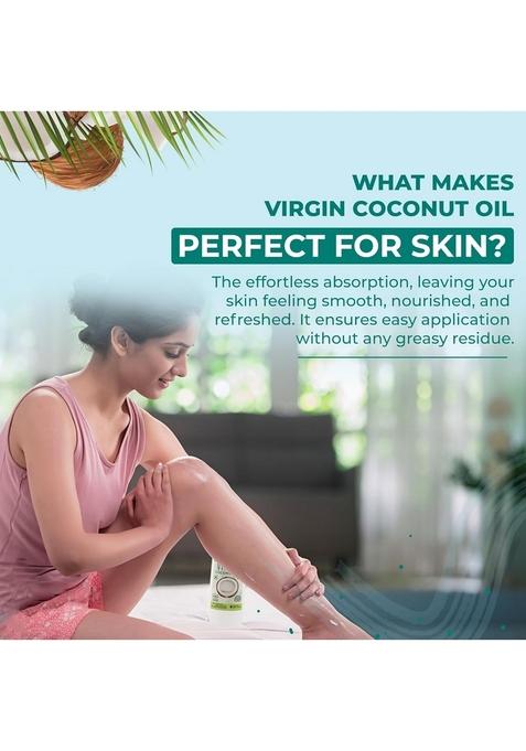 Klf Nirmal Cold Pressed Virgin Coconut Oil, 250 Ml, Great For Skin Care & Hair | Natural Edible