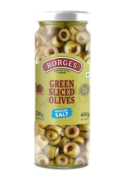 Borges Green Sliced Olives, 450G
