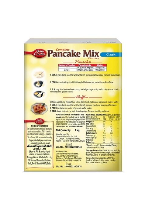 Betty Crocker Complete Classic Pancake Mix| Mix For Kids| No-Preservatives| 1 Kg