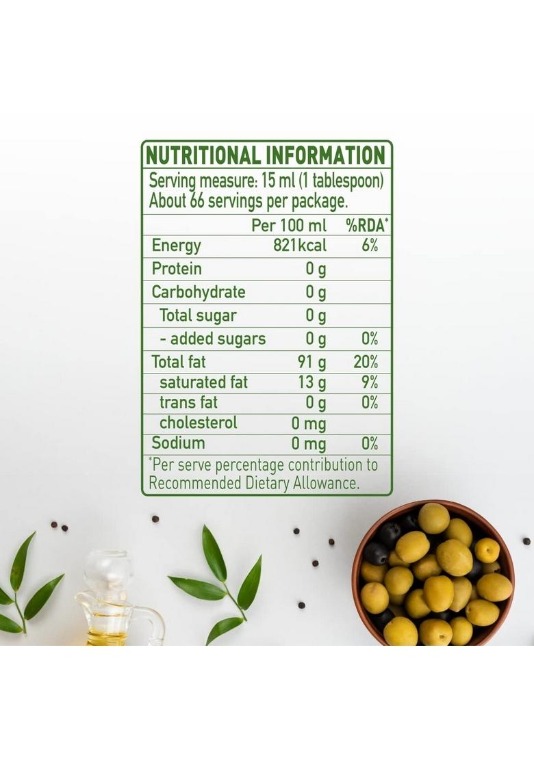 Fígaro Figaro Olive Oil- Pure Oil-Daily Cooking Perfect For Indian Dishes- Curries, Gravy- Imported From Spain- 1L Tin