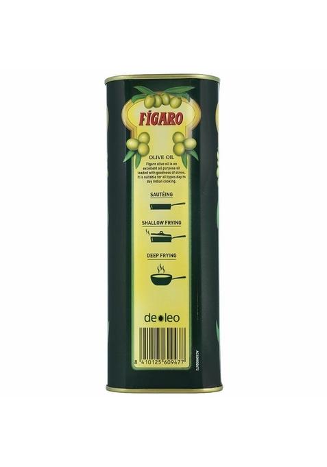 Fígaro Figaro Olive Oil- Pure Oil-Daily Cooking Perfect For Indian Dishes- Curries, Gravy- Imported From Spain- 1L Tin