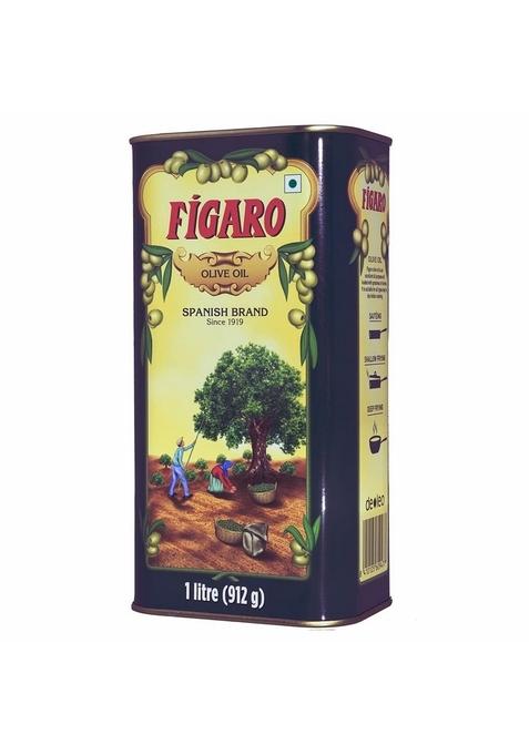 Fígaro Figaro Olive Oil- Pure Oil-Daily Cooking Perfect For Indian Dishes- Curries, Gravy- Imported From Spain- 1L Tin