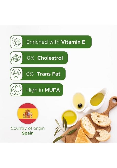 Fígaro Figaro Olive Oil- Pure Oil-Daily Cooking Perfect For Indian Dishes- Curries, Gravy- Imported From Spain- 1L Tin