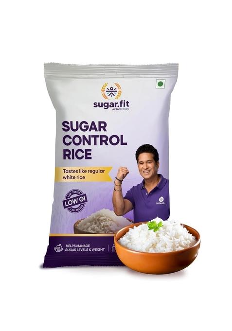 Sugar.Fit Sugar Control Rice 1Kg, Sona Masoori Rice, Lab Tested Low Gi For Diabetic, Full Grain Raw 100% Natural, Supports Healthy Blood Levels
