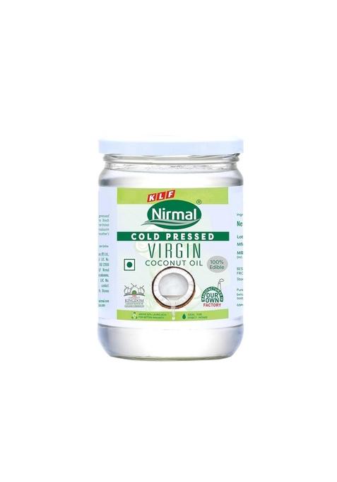 Klf Nirmal Cold Pressed Virgin Coconut Oil | 500 Ml Wide Mouth Glass Bottle |Great For Cooking & Personal Care