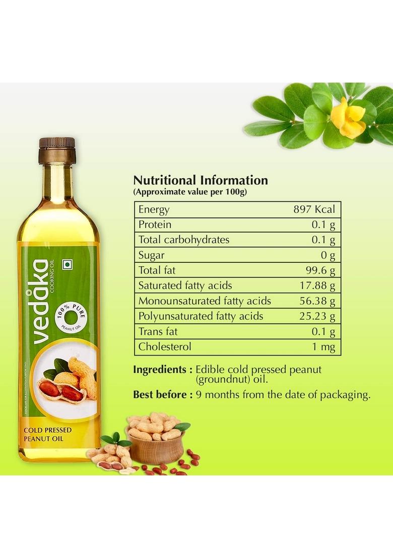 Vedaka Cold Pressed Peanut (Groundnut) Oil 1L