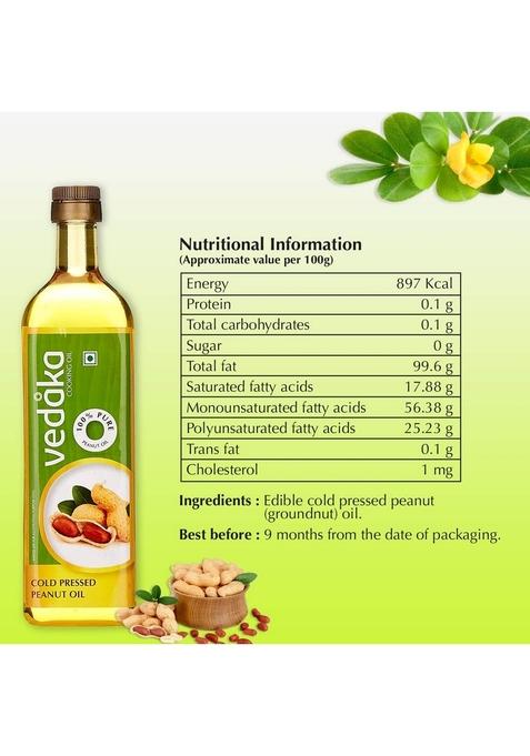 Vedaka Cold Pressed Peanut (Groundnut) Oil 1L