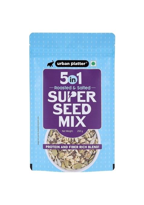 Urban Platter 5-In-1 Super Seed Mix, 250G (Roasted And Salted | Sunflower Pumpkin Flax Watermelon White Sesame)