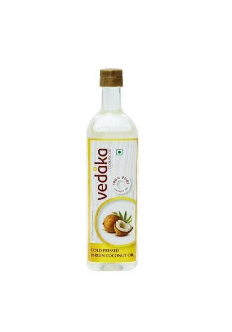 Vedaka Amazon Brand - Cold Pressed Virgin Coconut Oil | 1 L Bottle 100% Pure Effective With Good Smell
