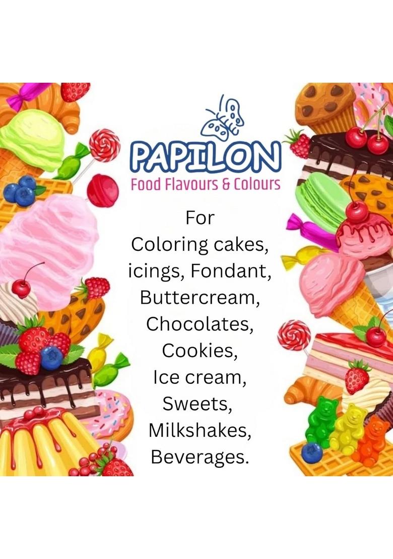 Papilon 'Papilon Concentrated Gel Food Color, 12 X 30 G For Cake/Cooking/Baking/Icing/Icecream