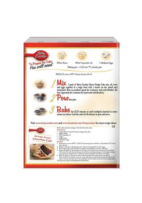 Betty Crocker Choco Fudge Instant Cake Mix Powder| For Kids| No-Preservatives|475G