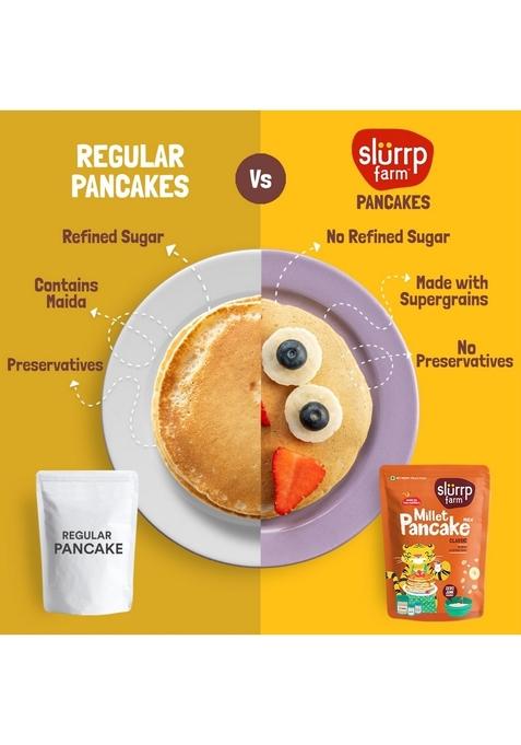 Slurrp Farm No Maida Pancake Mix | Instant Breakfast Made With Oats And Jowar 100% Vegetarian Eggless Healthy For Kids & Adults Classic- Pack Of 3 X 150G