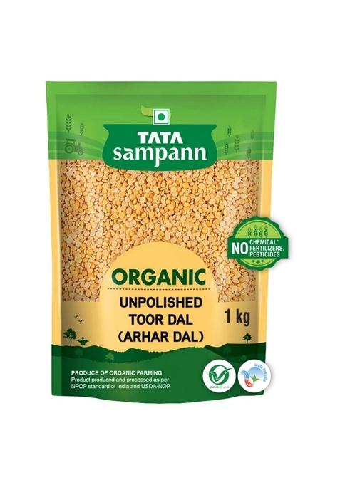 Tata Sampann Organic Unpolished Toor Dal (Arhar Dal), 1 Kg