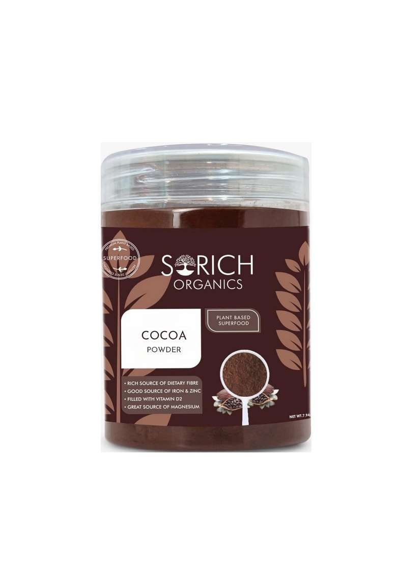 Sorich Organics All Natural Cocoa Powder 100% Pure Natural, Unsweetened 200 Gm | Best Ideal For Baking, Cooking, Desserts, And Hot Chocolate – No Additives, Preservatives, Or Sugar Vegan & Gluten-Free - Indya