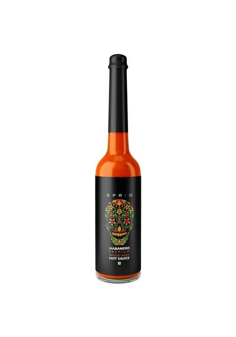 S P R I G Sprig Habanero Premium Wood-Aged Hot Sauce | Taste Of Chilies Use As Condiment, Marinade Or Dip No Preservatives Additives Vegan| For Veg And Non-Veg Cuisine With Pizza, Chicken Wings, Salads & Snacks 100Gms