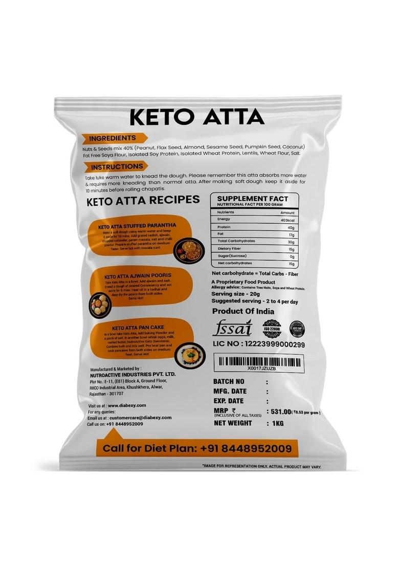 Nutroactive Keto Atta Net Carb (3G Per Roti) Extremely Low Flour