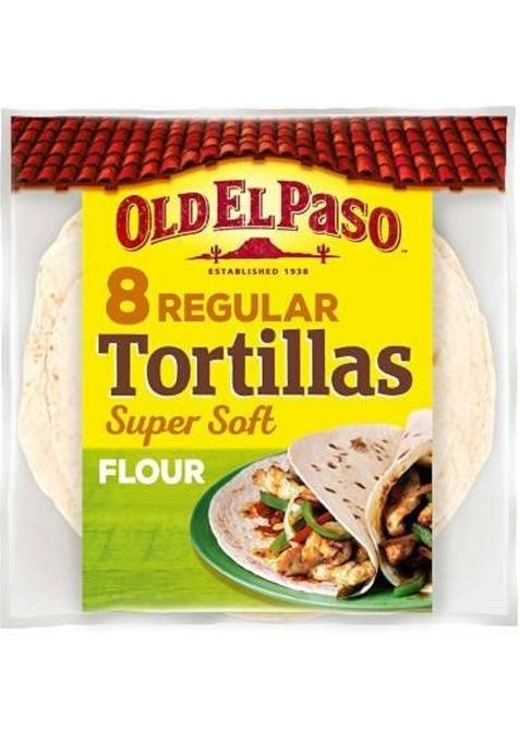 Old El Paso 8 Regular Super Soft Flour Tortillas Pouch, 326 G