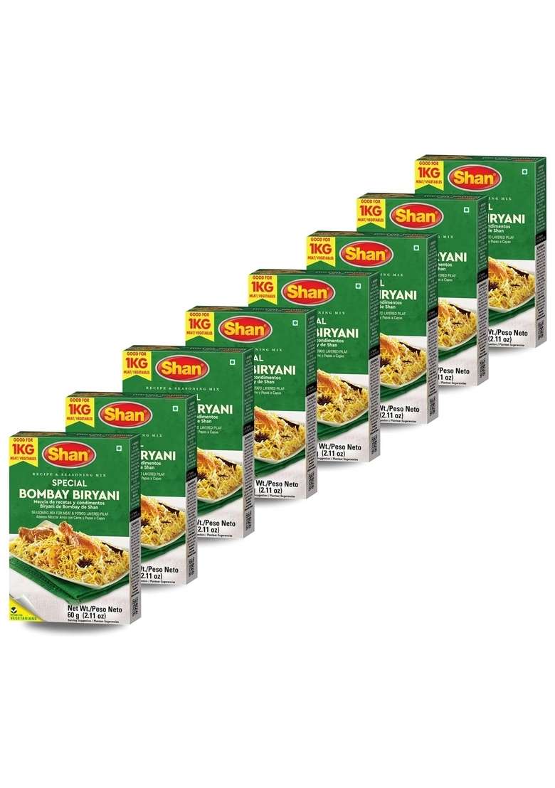 Shan Special Bombay Biryani Masala, 8 X 60 G - Indya