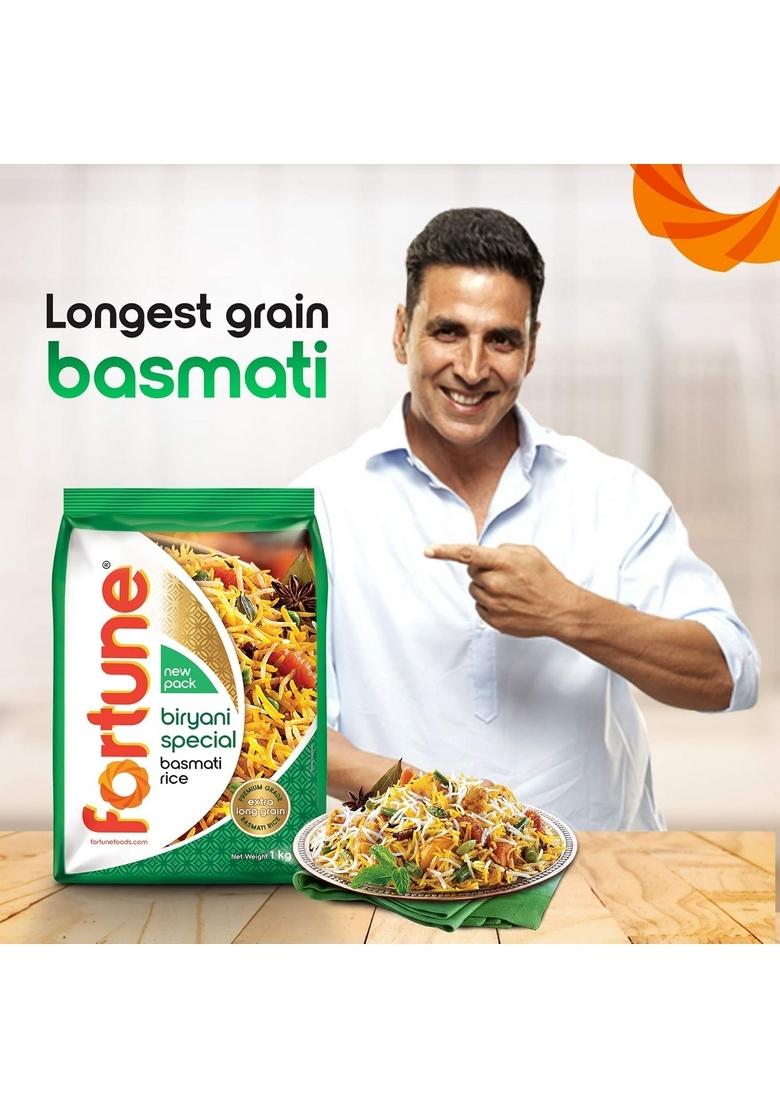 Fortune Biryani Special Basmati Rice, 1 Kg |Extra Long Grain Rice (Up To 24 Mm) | Ideal For