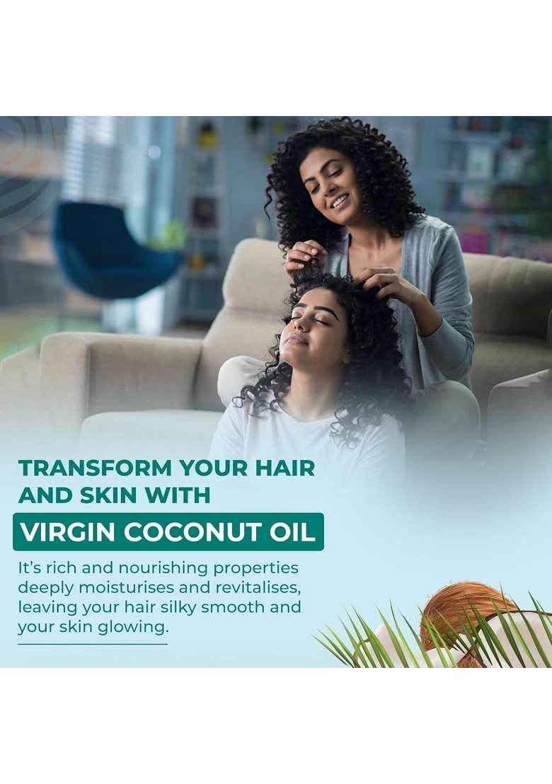 Klf Nirmal Cold Pressed Virgin Coconut Oil | 1L All Weather Pack Natural & Edible Great For Cooking Personal Care - Indya