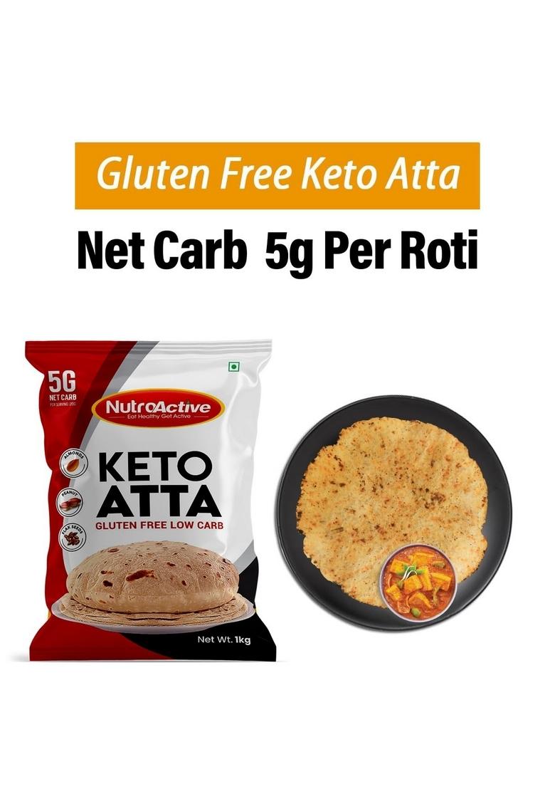 Nutroactive Keto Atta Gluten Free Ultra Low Carb Flour | High Protein For Weight Loss Diet